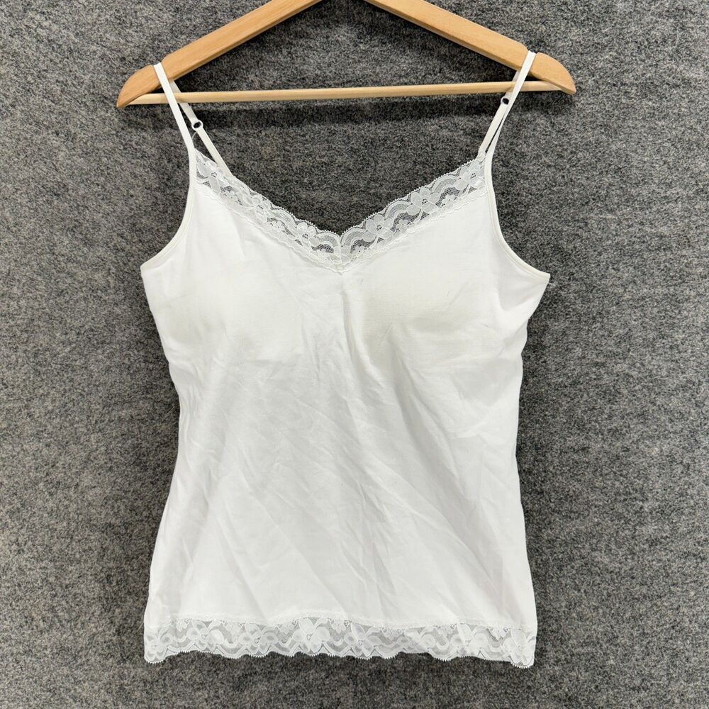 Nobo White Lace Trim Cami Top – Women’s Size Large – NWT